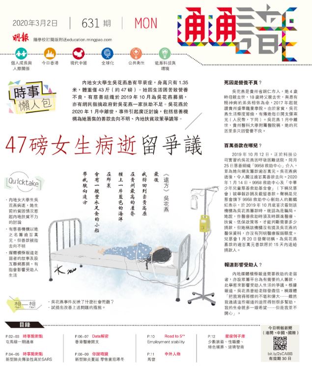 《明報通通識》631期  時事懶人包：47磅女生病逝留爭議